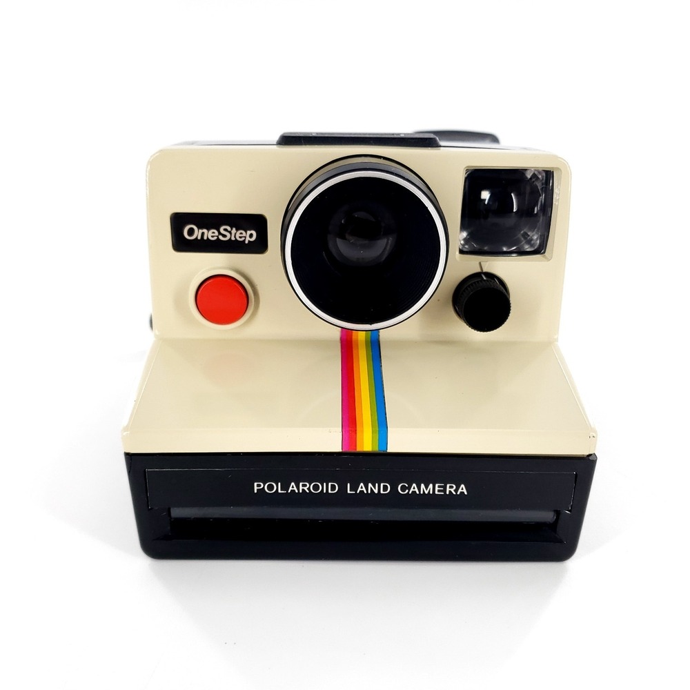 Vintage Polaroid One Step Land Instant Camera Rainbow Stripe w/ Strap Untested